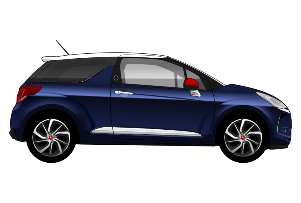 side view vector car graphic design for custom t-shirt and mug prints