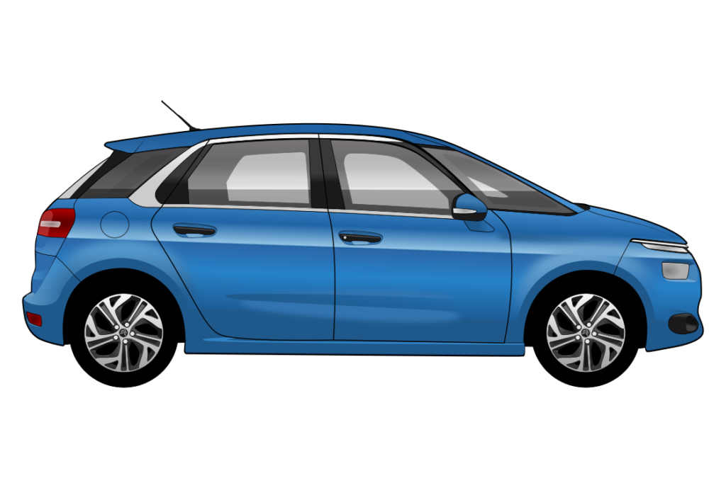 side view vector car graphic design for custom t-shirt and mug prints