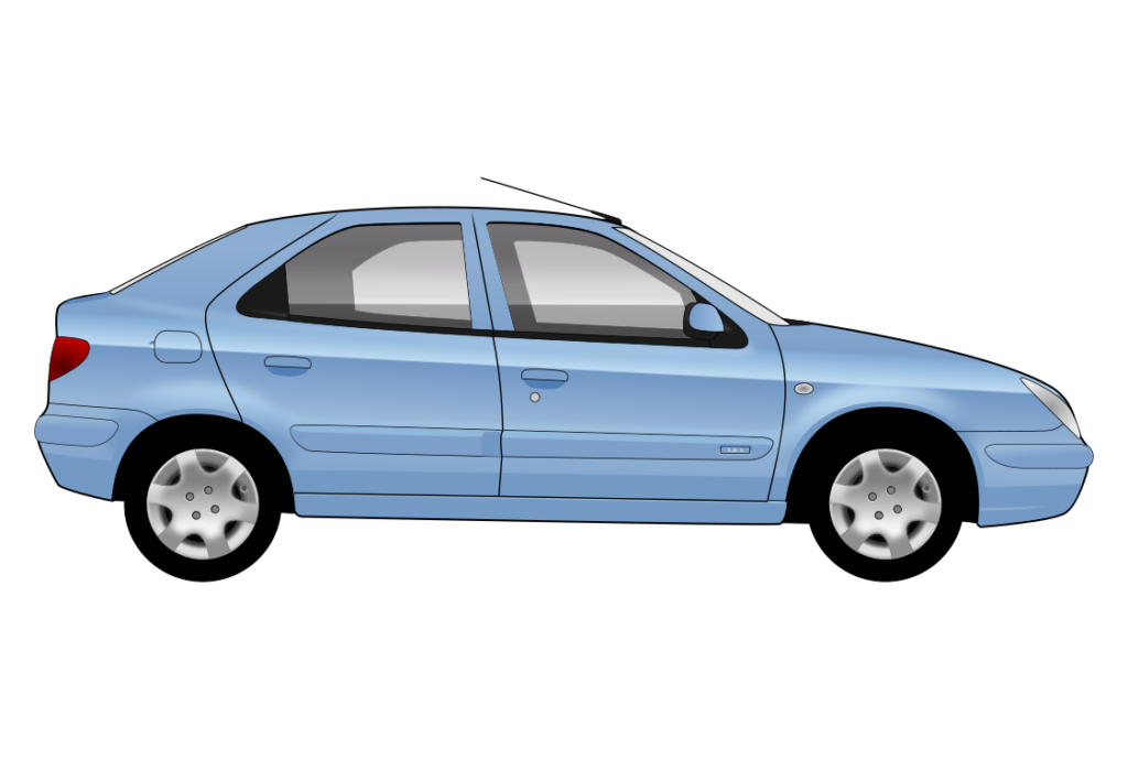 Blue Citroen Xsara 5 Door side view vector car graphic design for custom t-shirt and mug prints