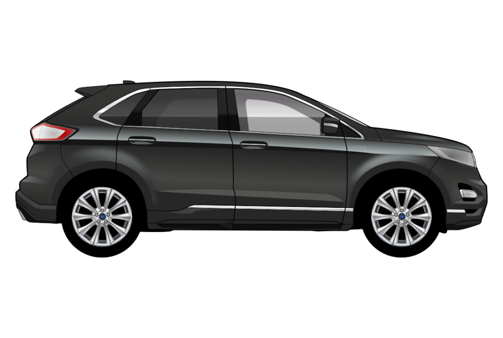 Grey Ford Edge side view vector car graphic design for custom t-shirt and mug prints