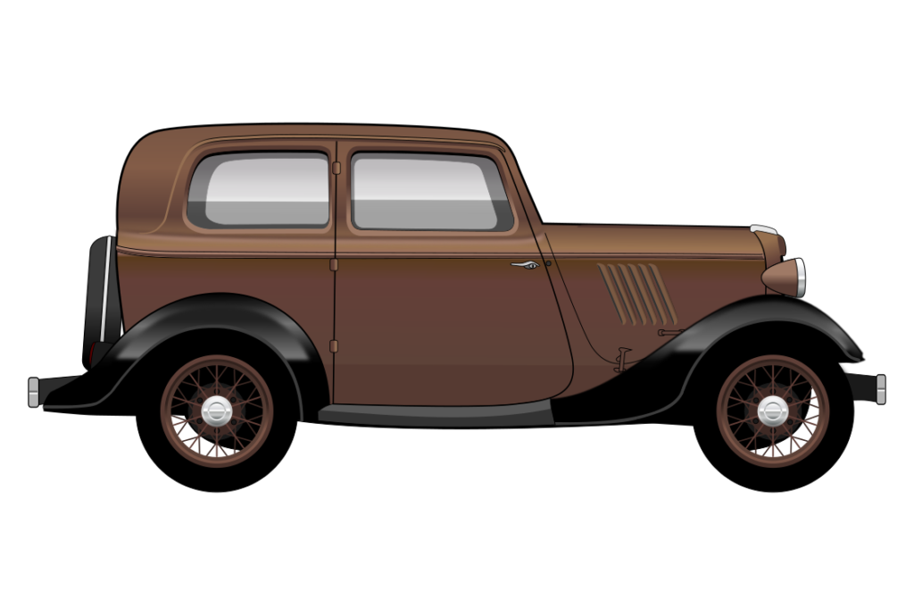 Brown Ford Model Y side view vector car graphic design for custom t-shirt and mug prints