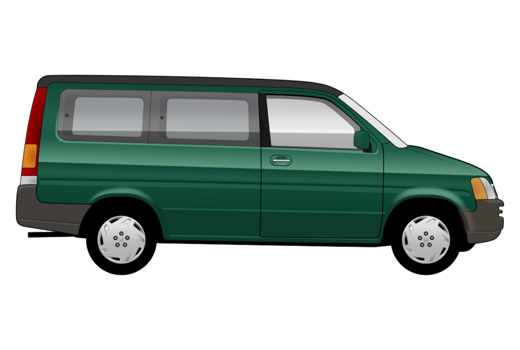 Green Honda Stepwgn side view vector car graphic design for custom t-shirt and mug prints