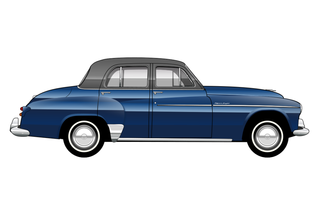 Blue Humber Super Snipe side view vector car graphic design for custom t-shirt and mug prints