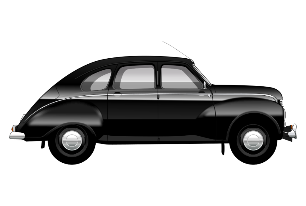 Black Jowett Javelin side view vector car graphic design for custom t-shirt and mug prints