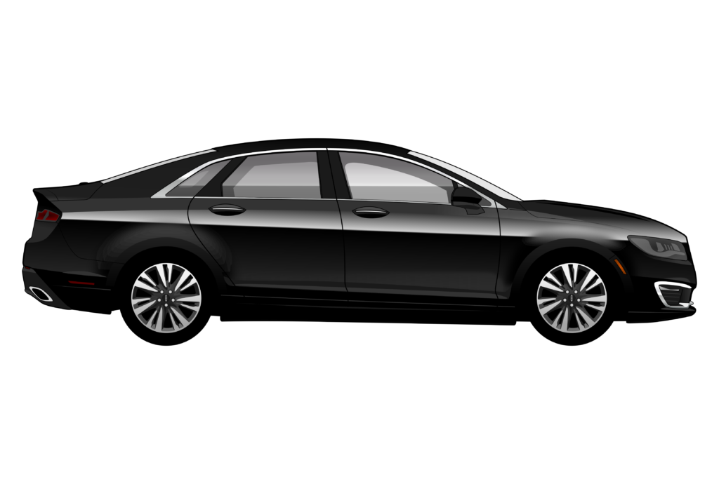 Black Lincoln MKZ side view vector car graphic design for custom t-shirt and mug prints