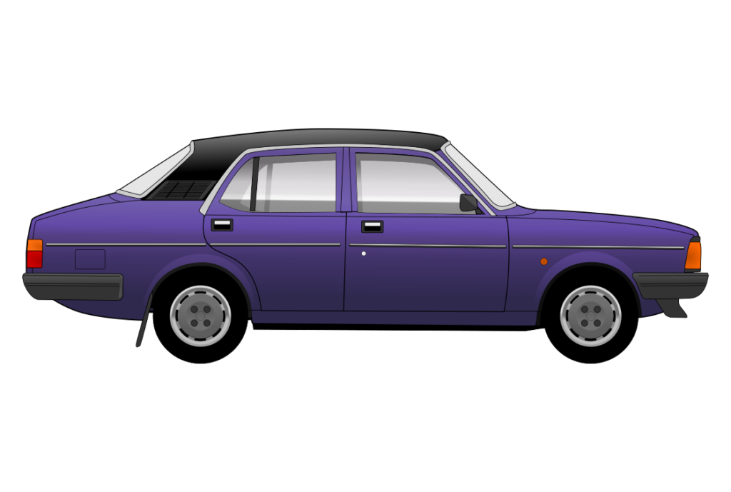Purple Morris Ital side view vector car graphic design for custom t-shirt and mug prints