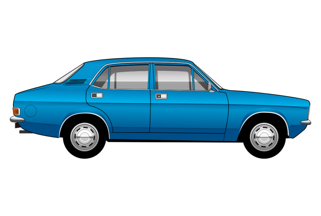 Blue Morris Marina side view vector car graphic design for custom t-shirt and mug prints