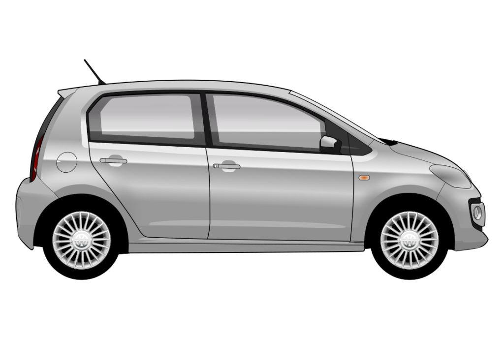Grey VW Up! side view vector car graphic design for custom t-shirt and mug prints