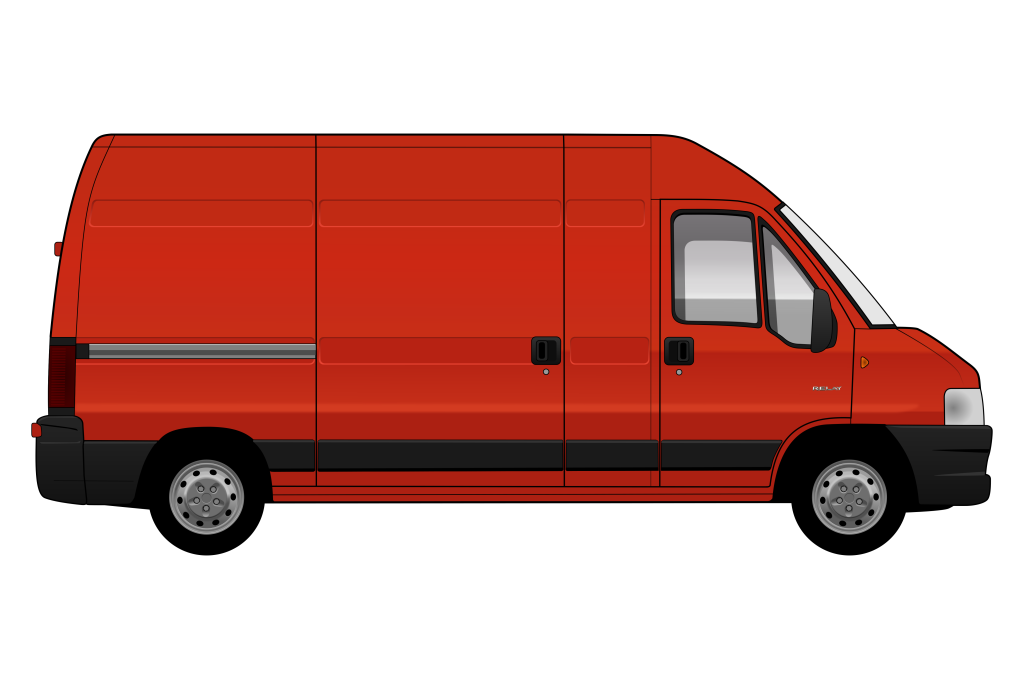 Red Citroen Relay side view vector car graphic design for custom t-shirt and mug prints
