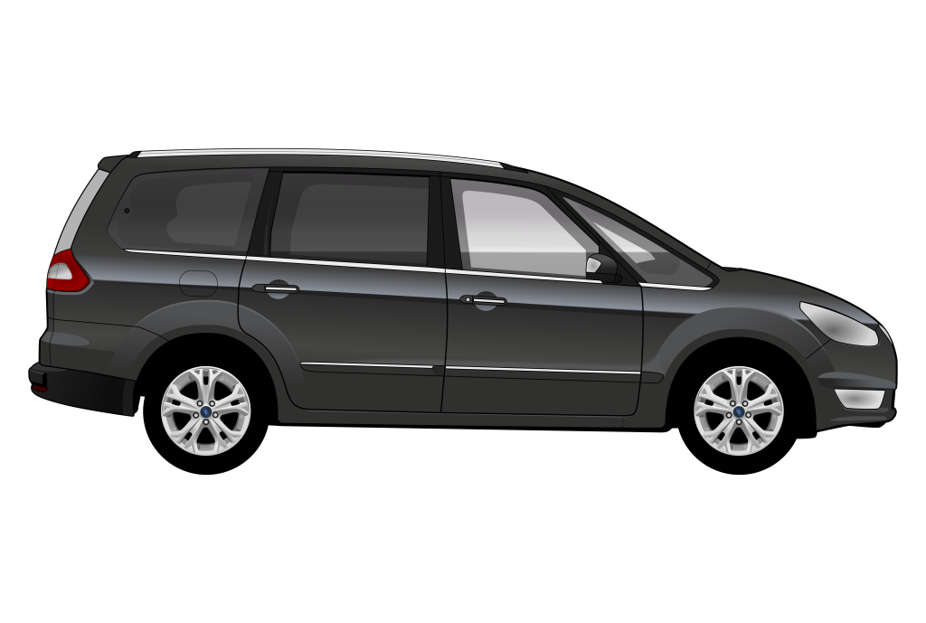 Grey Ford Galaxy Mark 3 side view vector car graphic design for custom t-shirt and mug prints