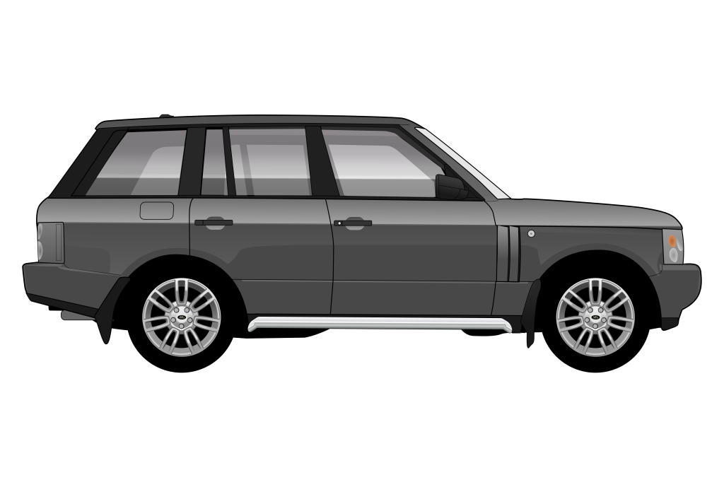 Grey Range ROver Mark 3 side view vector car graphic design for custom t-shirt and mug prints