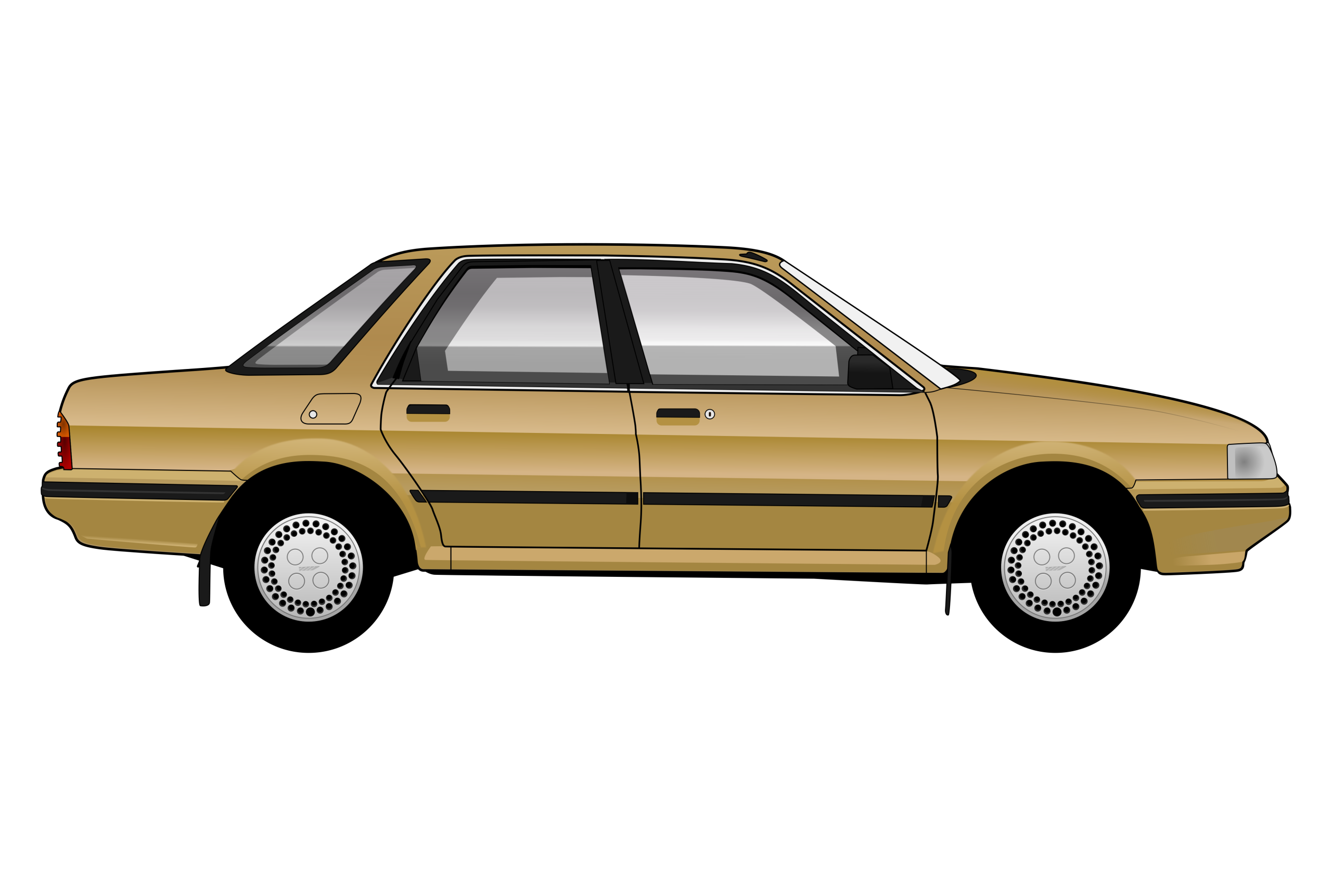 Gold Austin Montego side view vector car graphic design for custom t-shirt and mug prints