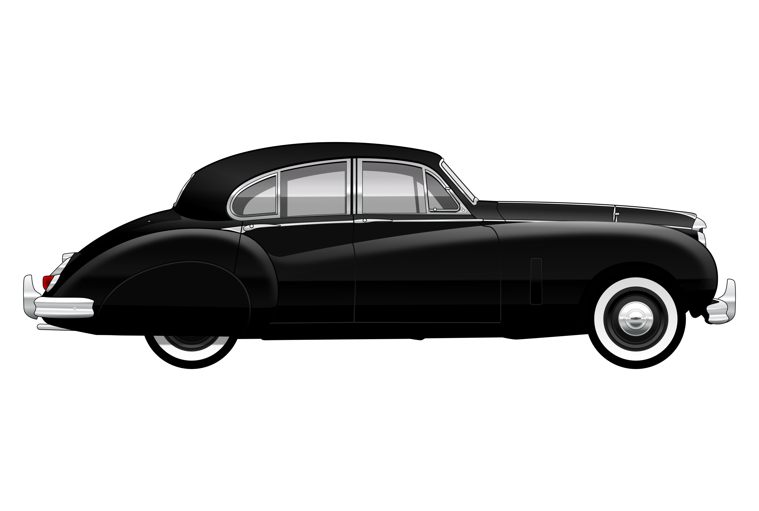 Black Jaguar Mark VII side view vector car graphic design for custom t-shirt and mug prints